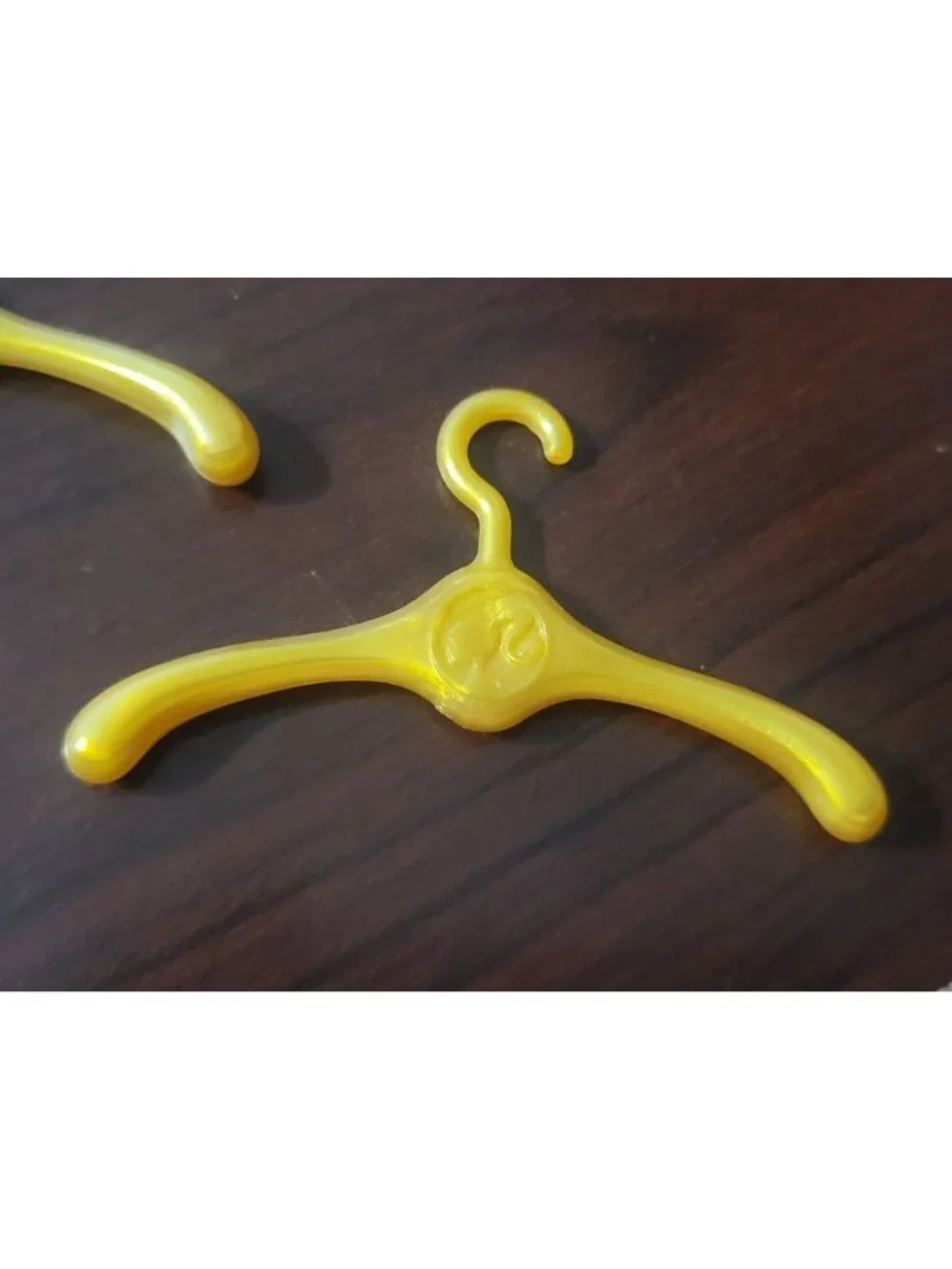 Mattel Barbie Gold Plastic Doll Clothes Hangers Set of 5